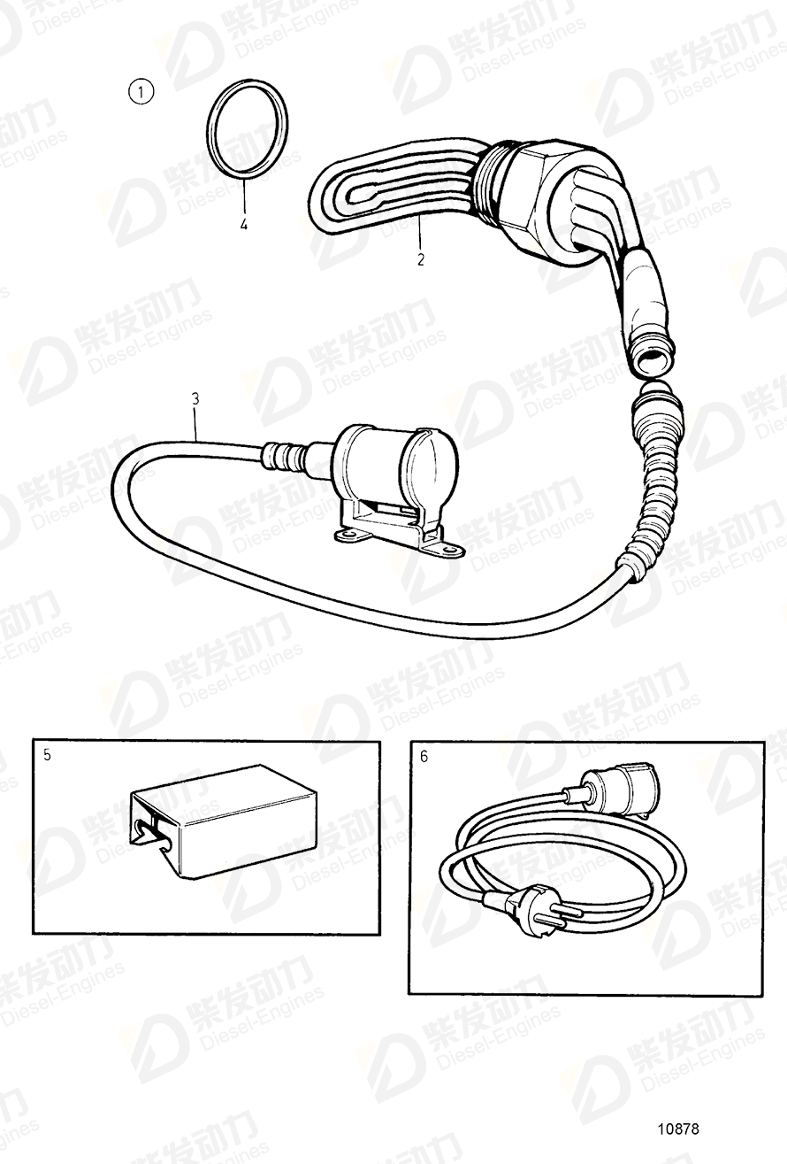 volvo penta Engine heater 888447 Drawing volvo penta Engine heater 888447 Drawing